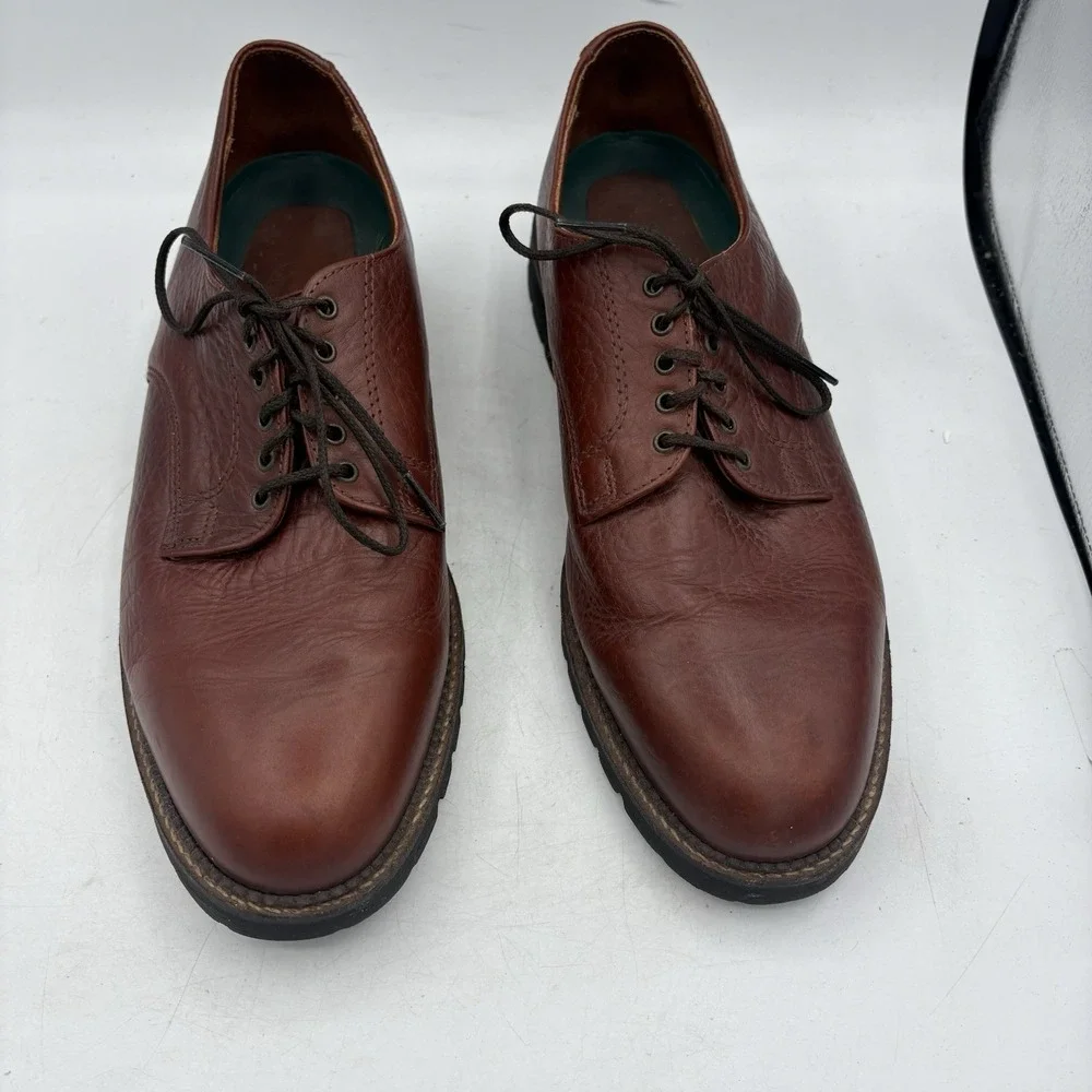 HS Trask Dress Shoes Mens Size 11.5 M Red Brown Bison‎ Leather Pro Office Oxford